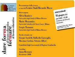 Dare forma al lavoro educativo Formare al lavoro educativo